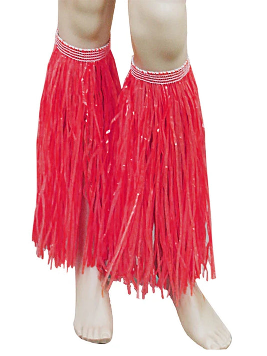Hawaiian Hula Straw Leg Cuffs pink