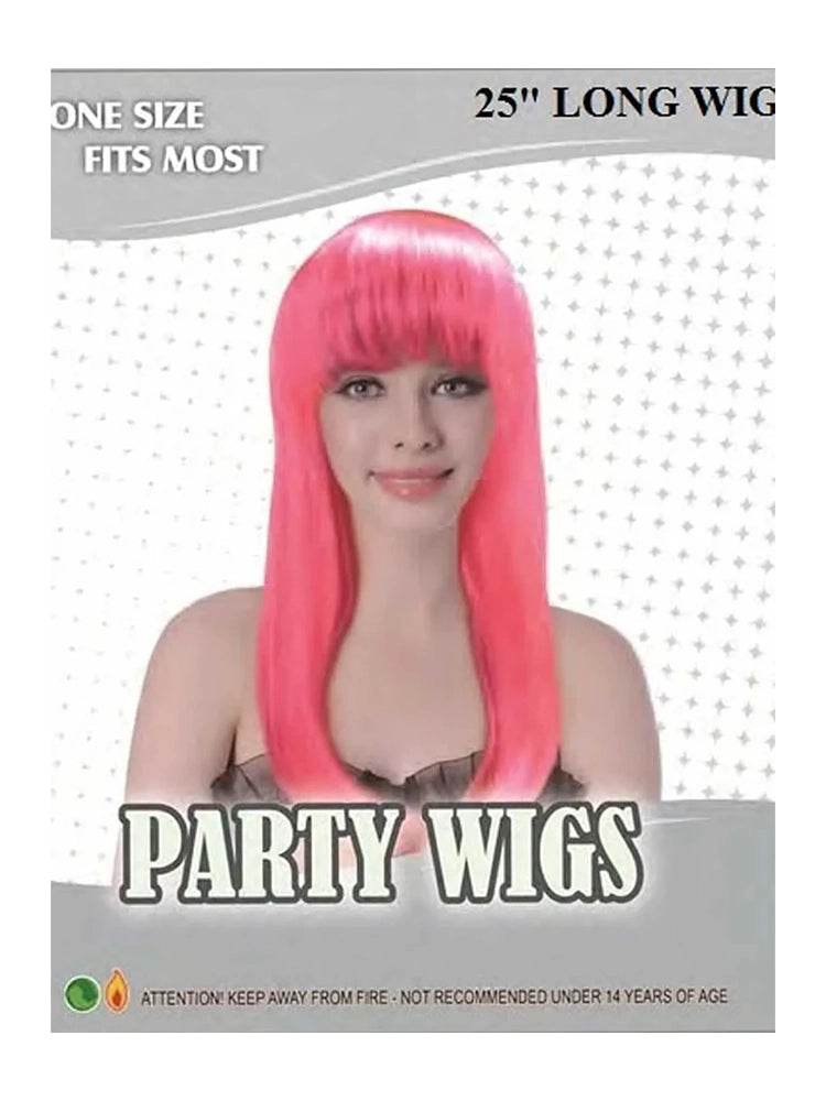 Hot Pink Long Bob Wig - thefancydress.co.uk