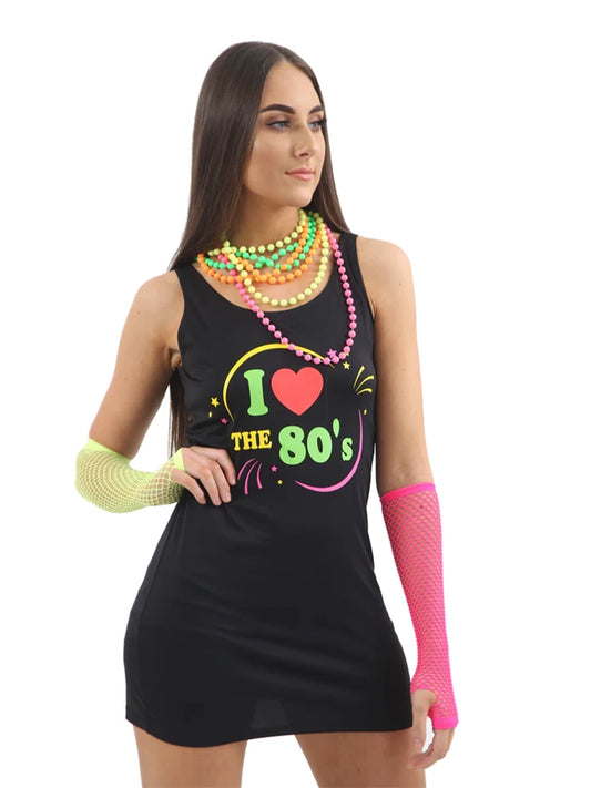 I Love The 80s Black Dress