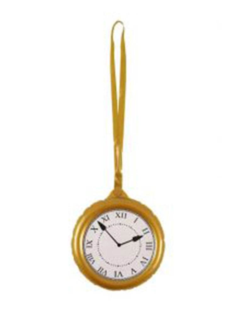 Inflatable Jumbo Clock with necklace 24.5cm - thefancydress.co.uk