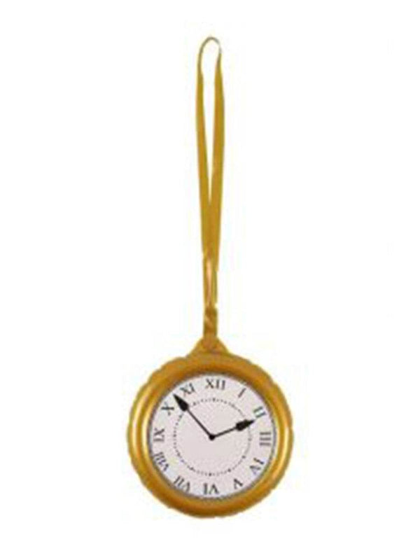 Inflatable Jumbo Clock with necklace 24.5cm - thefancydress.co.uk