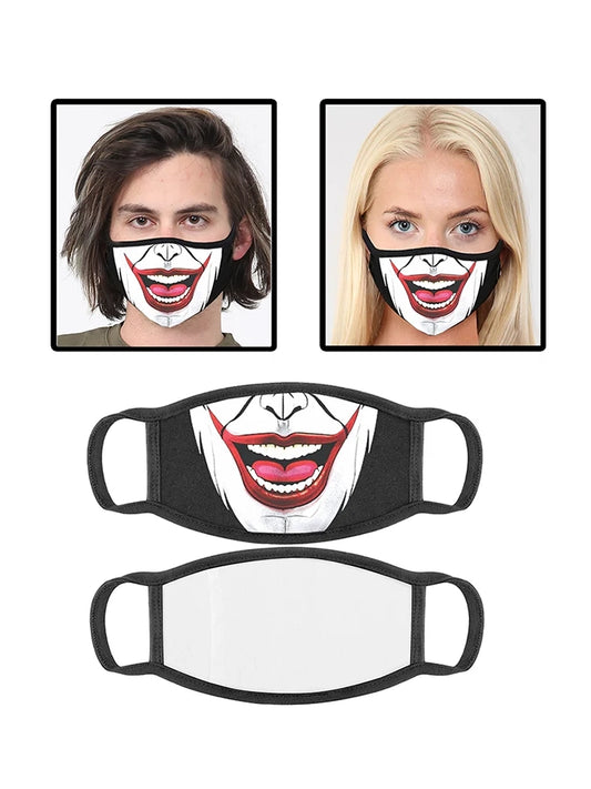 Joker Face Printed Cotton Face Covering Mask