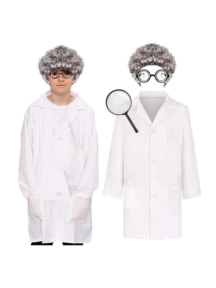Kids 4Pcs Mad Scientist Costume Accessories Set