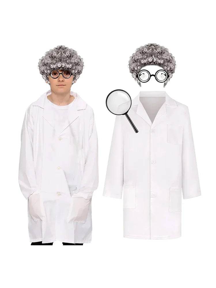 Kids 4Pcs Mad Scientist Costume Accessories Set - thefancydress.co.uk