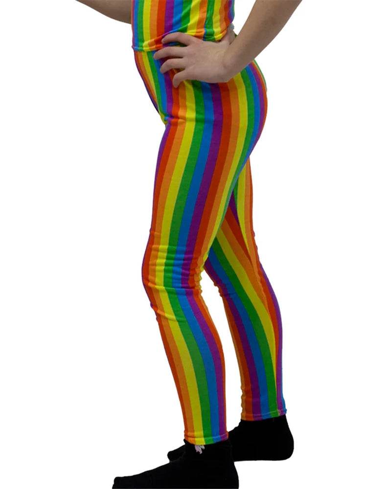 Kids Girls Rainbow Legging Full Length Pride Festival Leggings - thefancydress.co.uk