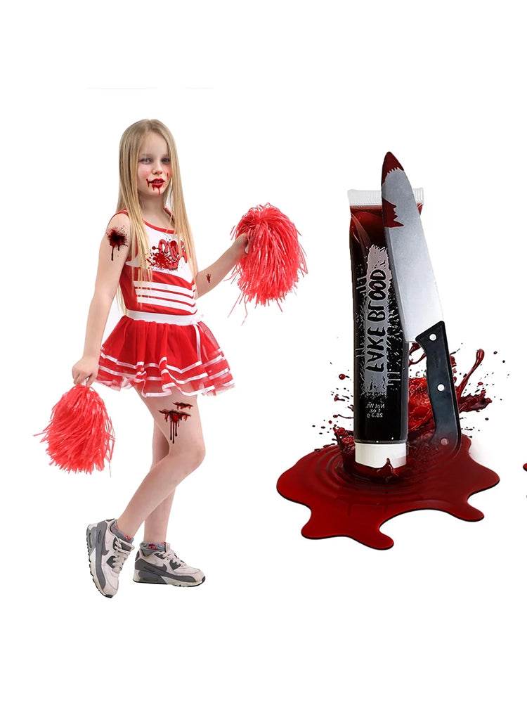 Kids Horror Cheerleader Halloween Costume - thefancydress.co.uk
