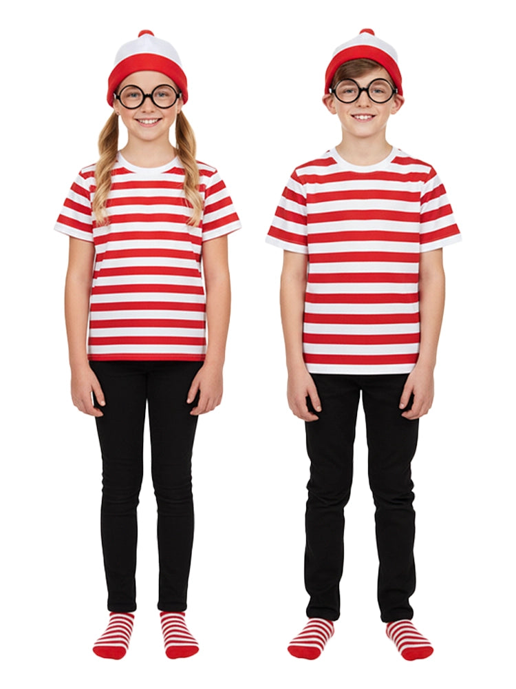 Kids Red & White Striped Outfit Set