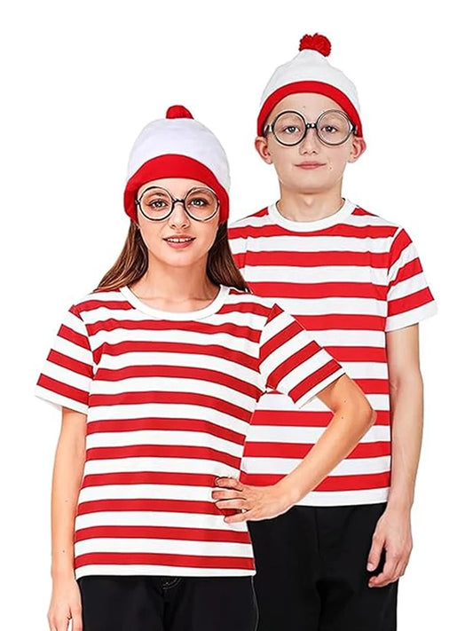 Kids' Red & White Striped T-Shirt