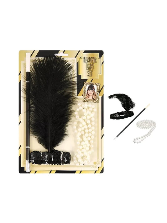 Ladies 3PC 1920s Flapper Fancy Dress Accessories Set