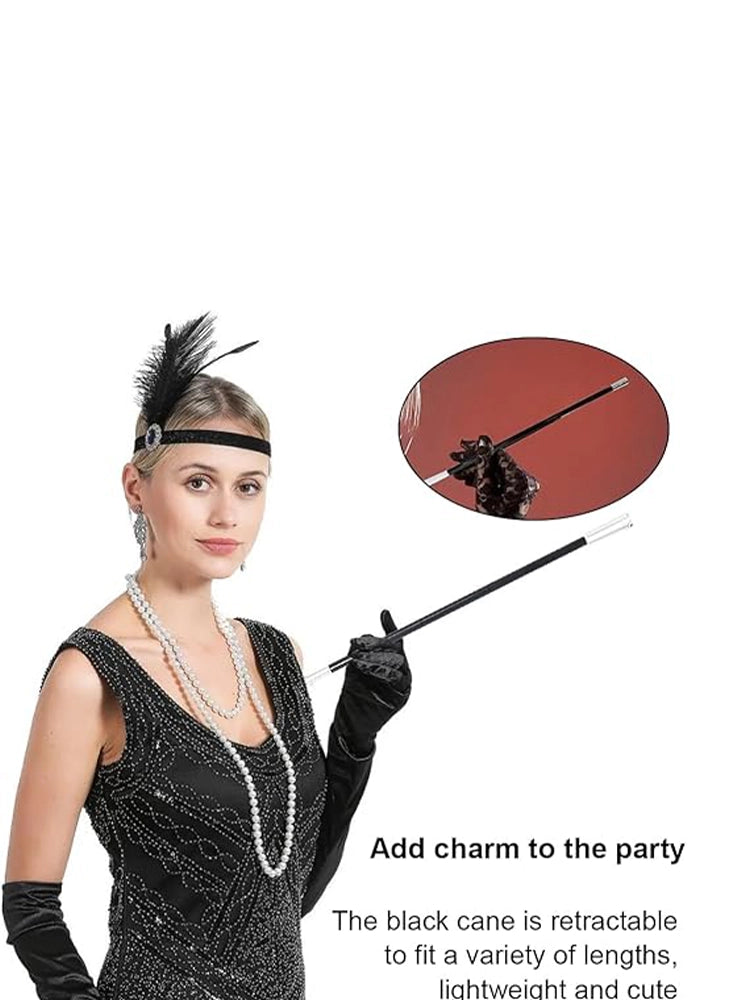 Ladies 3PC 1920s Flapper Fancy Dress Accessories Set - thefancydress.co.uk