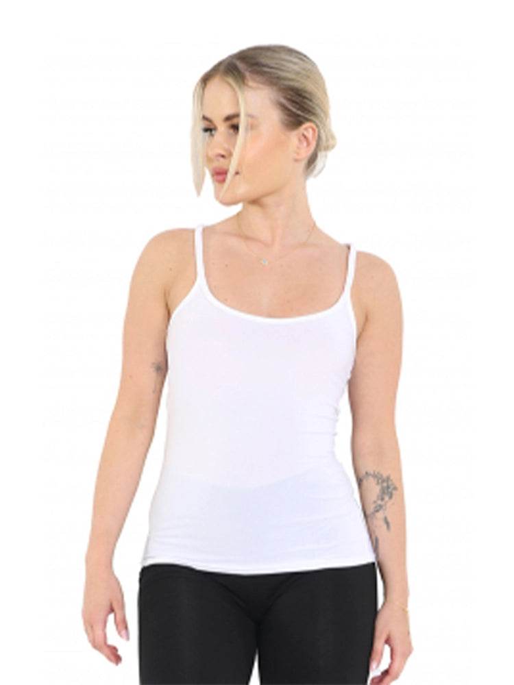 Ladies Cotton Cami Vest Top - thefancydress.co.uk