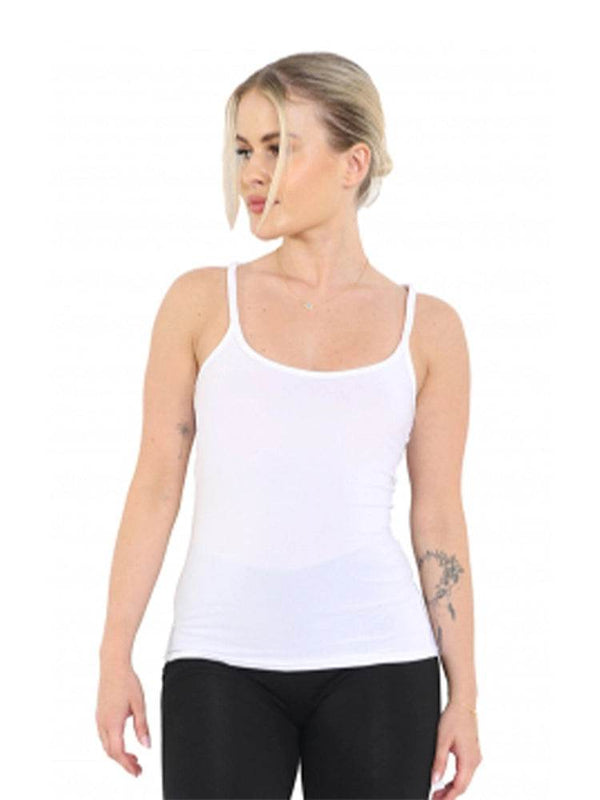 Ladies Cotton Cami Vest Top - thefancydress.co.uk