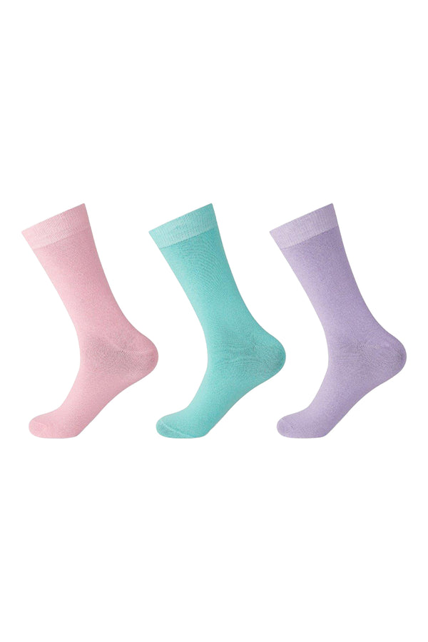 Ladies Pastel Cotton Rich Comfort Socks 3 Pack