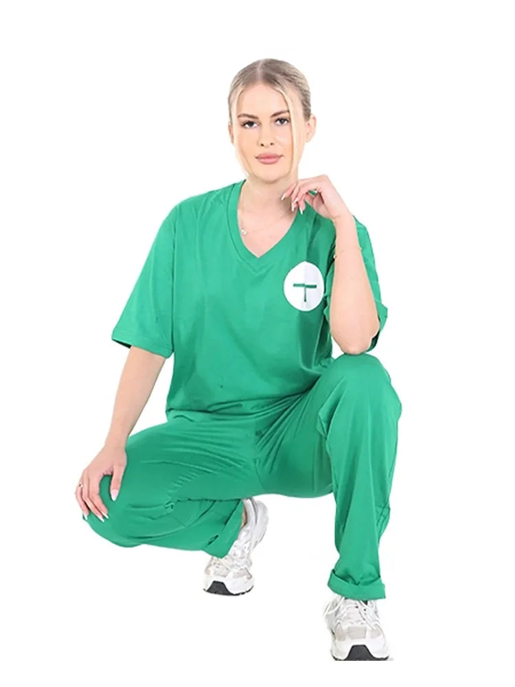 Men's Doctor's Scrubs Surgeon Costume 4-Piece Set