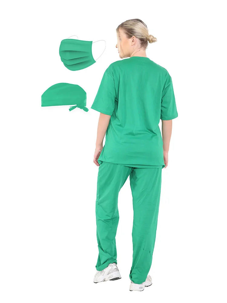 Men's Doctor's Scrubs Surgeon Costume 4-Piece Set