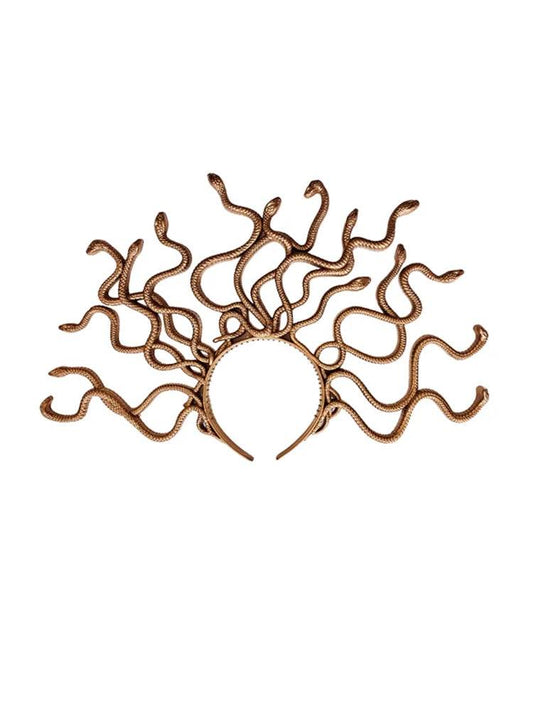 Ladies Gold Greek Gorgon Snake Headband 40x28 cm - thefancydress.co.uk