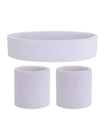 Ladies Gym Exercise Sports Neon Sweat Headband & Wristbands Set - thefancydress.co.uk