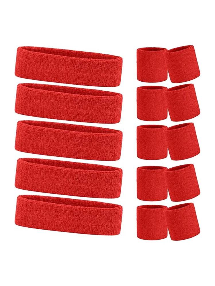 Ladies Gym Exercise Sports Neon Sweat Headband & Wristbands Set - thefancydress.co.uk