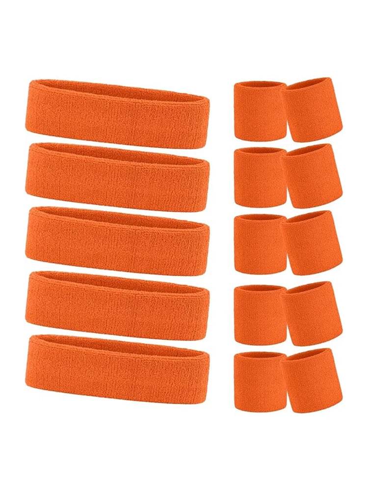 Ladies Gym Exercise Sports Neon Sweat Headband & Wristbands Set - thefancydress.co.uk