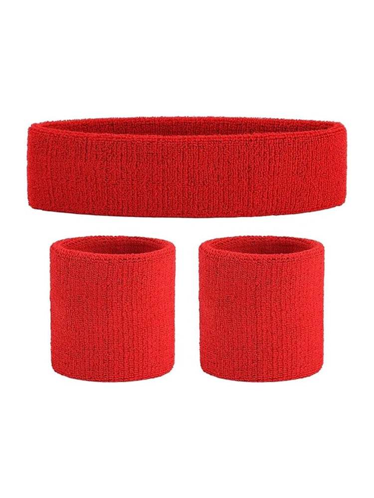 Ladies Gym Exercise Sports Neon Sweat Headband & Wristbands Set - thefancydress.co.uk