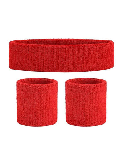 Ladies Gym Exercise Sports Neon Sweat Headband & Wristbands Set - thefancydress.co.uk