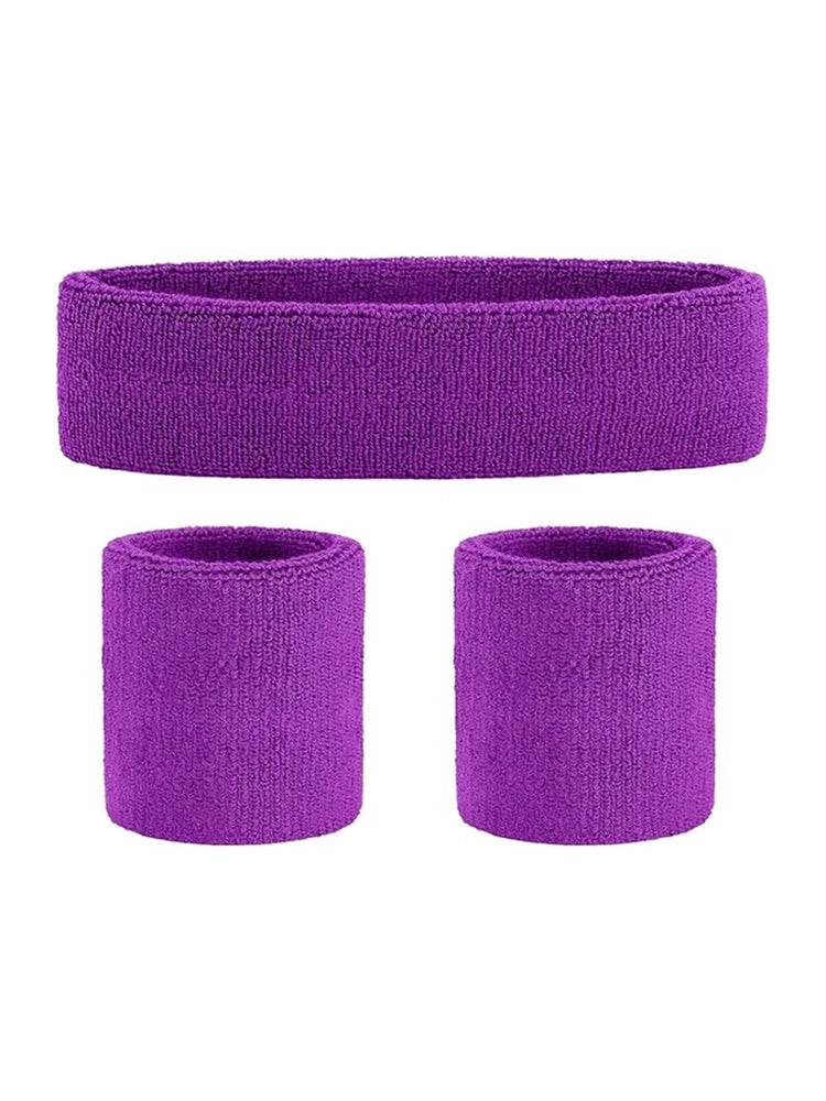 Ladies Gym Exercise Sports Neon Sweat Headband & Wristbands Set - thefancydress.co.uk