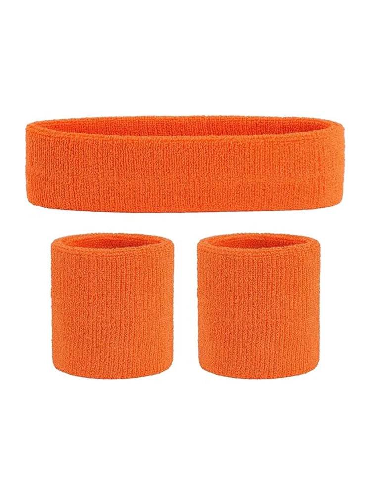 Ladies Gym Exercise Sports Neon Sweat Headband & Wristbands Set - thefancydress.co.uk