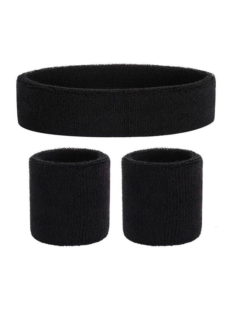 Ladies Gym Exercise Sports Neon Sweat Headband & Wristbands Set - thefancydress.co.uk