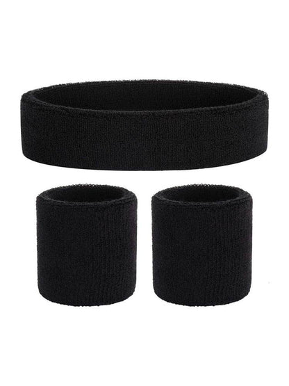 Ladies Gym Exercise Sports Neon Sweat Headband & Wristbands Set - thefancydress.co.uk