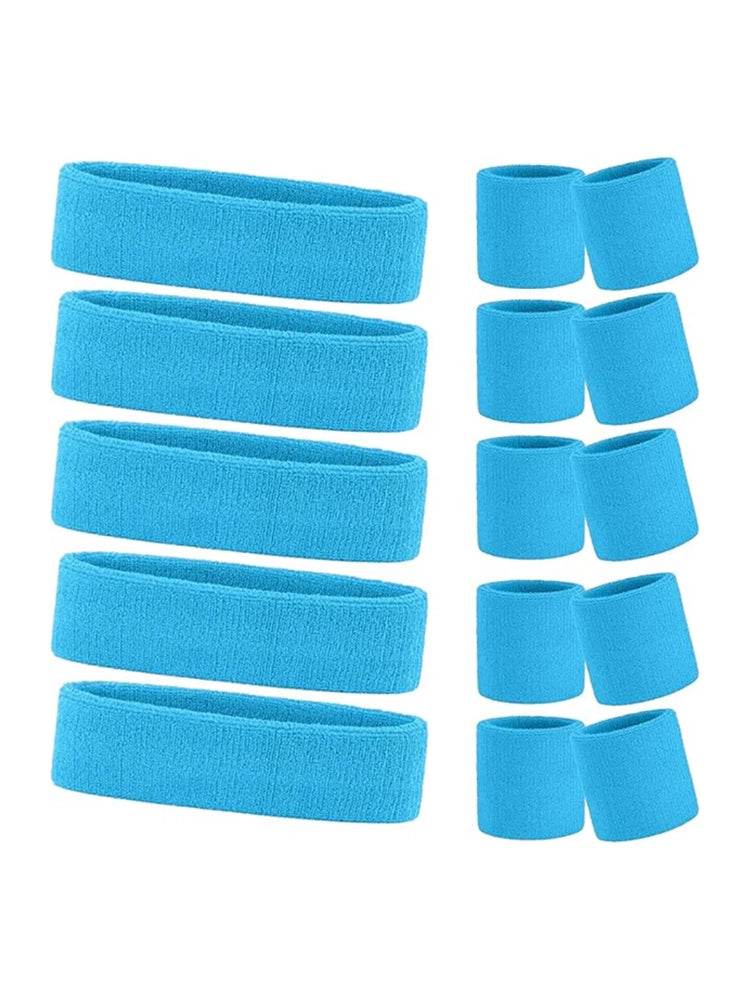 Ladies Gym Exercise Sports Neon Sweat Headband & Wristbands Set - thefancydress.co.uk