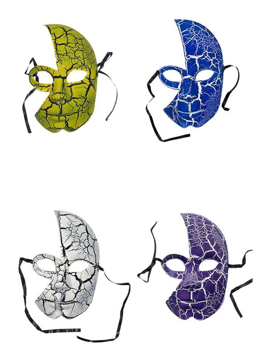 Half Face Cracked Mask - thefancydress.co.uk