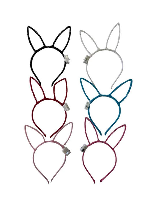 Ladies Light Up Wire Rabbit Ear Party Headband (Random Colour)
