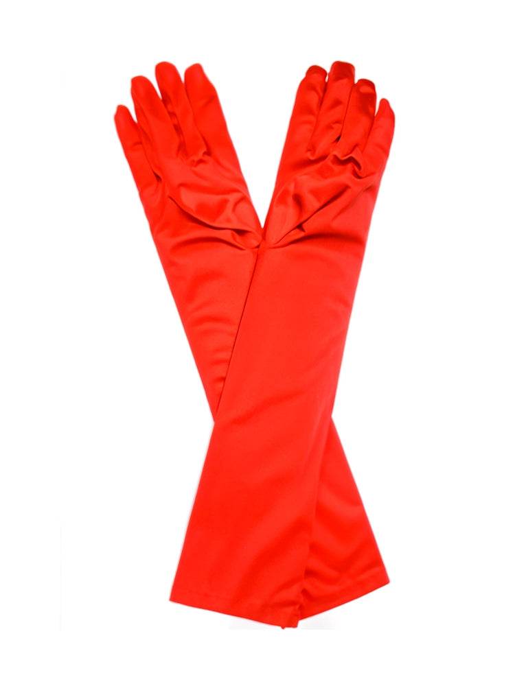 Ladies Long Satin Gloves 45cm - thefancydress.co.uk