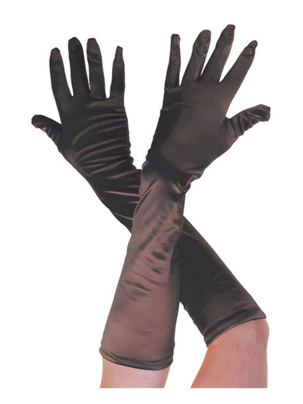 Ladies Long Satin Gloves 45cm - thefancydress.co.uk
