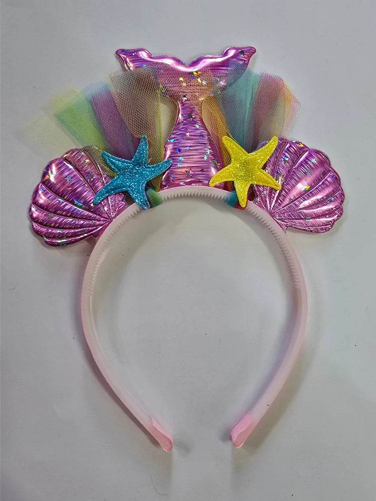 Ladies Party Pink Mermaid Theme Headband - thefancydress.co.uk