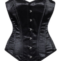 Ladies Plain Satin Corset Top With Busk – Elegant & Timeless Design black