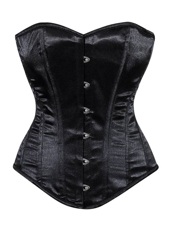 Ladies Plain Satin Corset Top With Busk – Elegant & Timeless Design - thefancydress.co.uk