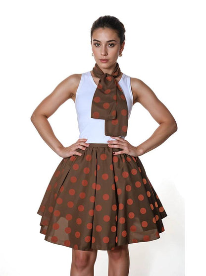 Ladies Polka Dot Skirts 22 (inches) - thefancydress.co.uk