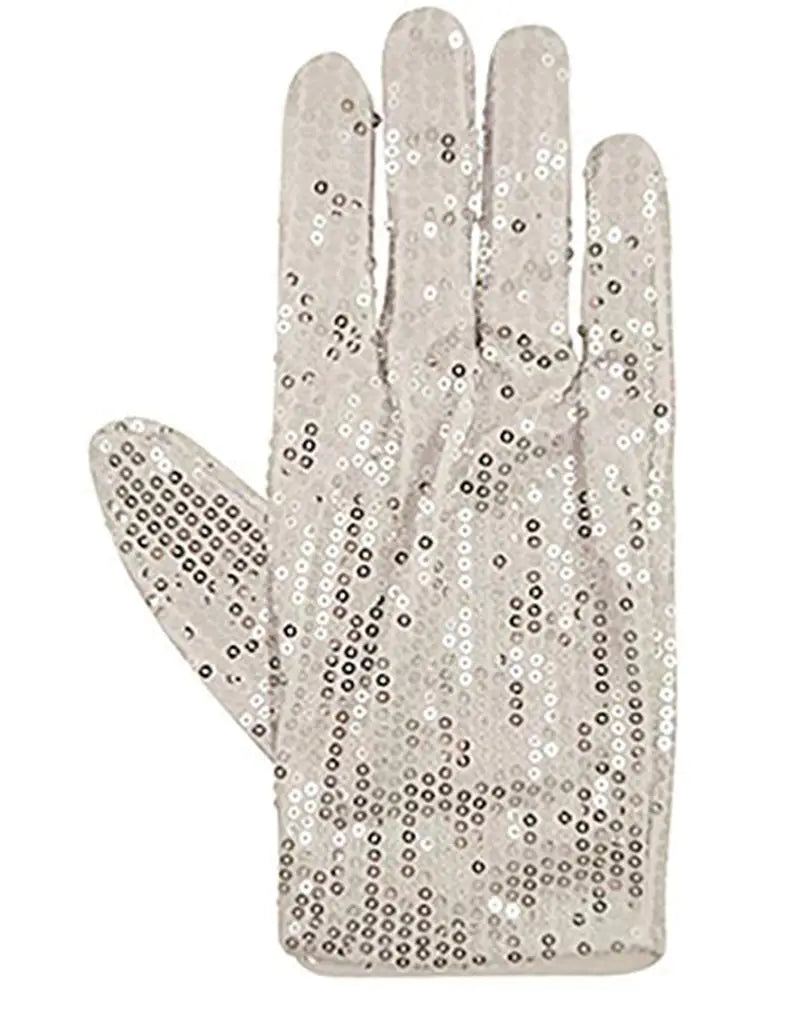 Ladies Silver Sequin Hand Gloves