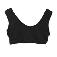 Ladies Sleeveless Crop Top - Round Neck Solid Vest Top black