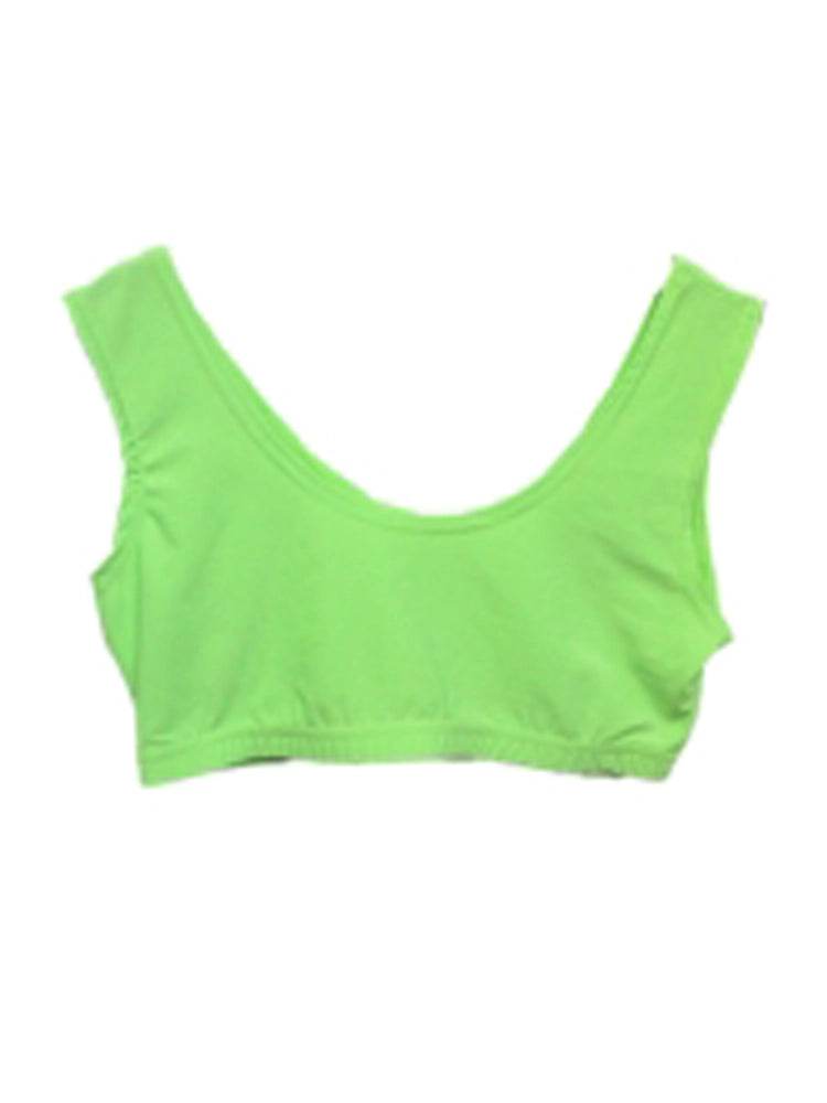 Ladies Sleeveless Crop Top - Round Neck Solid Vest Top - thefancydress.co.uk