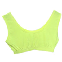 Ladies Sleeveless Crop Top - Round Neck Solid Vest Top yellow