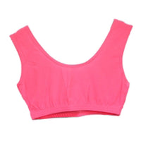 Ladies Sleeveless Crop Top - Round Neck Solid Vest Top pink
