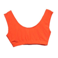 Ladies Sleeveless Crop Top - Round Neck Solid Vest Top orange