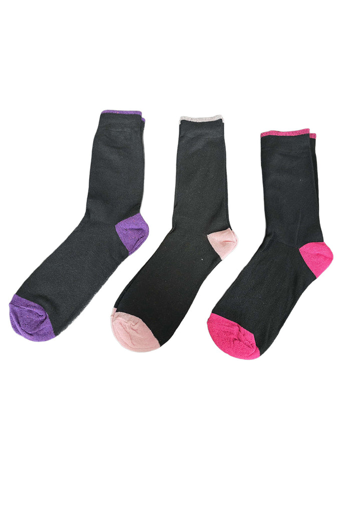Ladies Everyday Heel & Toe Comfort Socks 3 Pack