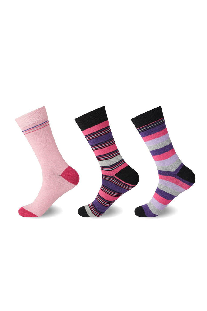 Ladies Radiant Stripe Socks 3 Pair Pack
