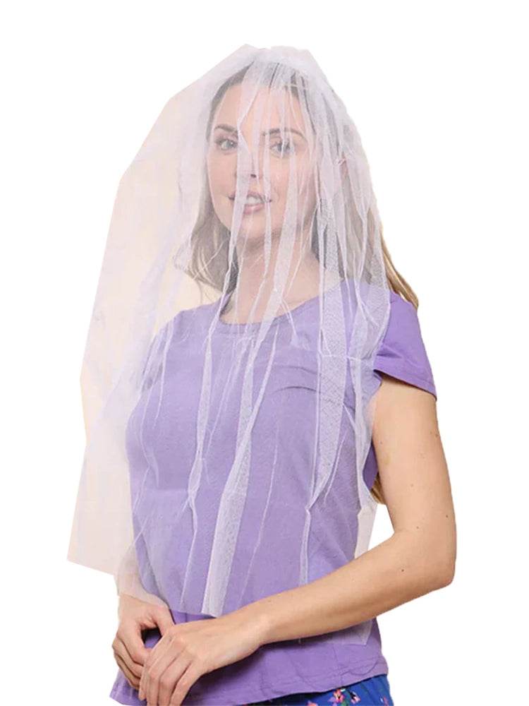 Ladies Veil On Hair Band - thefancydress.co.uk