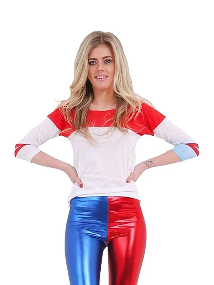 Ladies White Red Blue T-Shirt