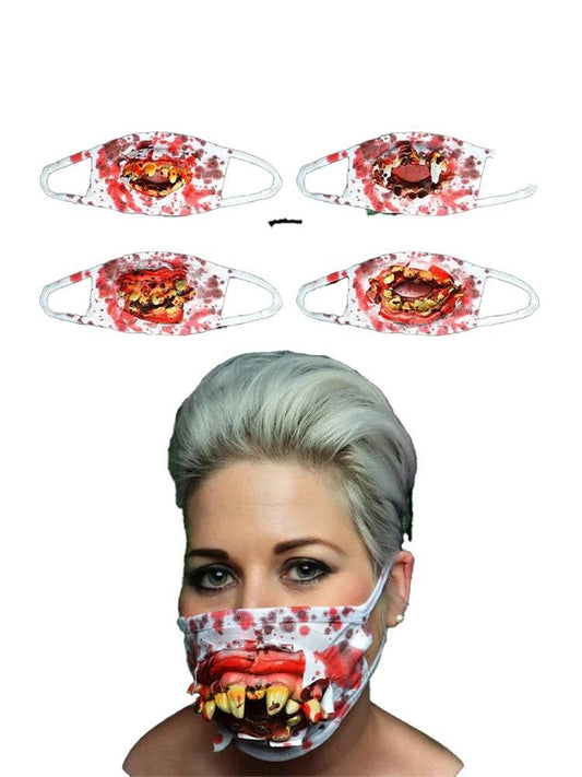 Ladies 4 Assorted Goofy Teeth Horror Mask - thefancydress.co.uk