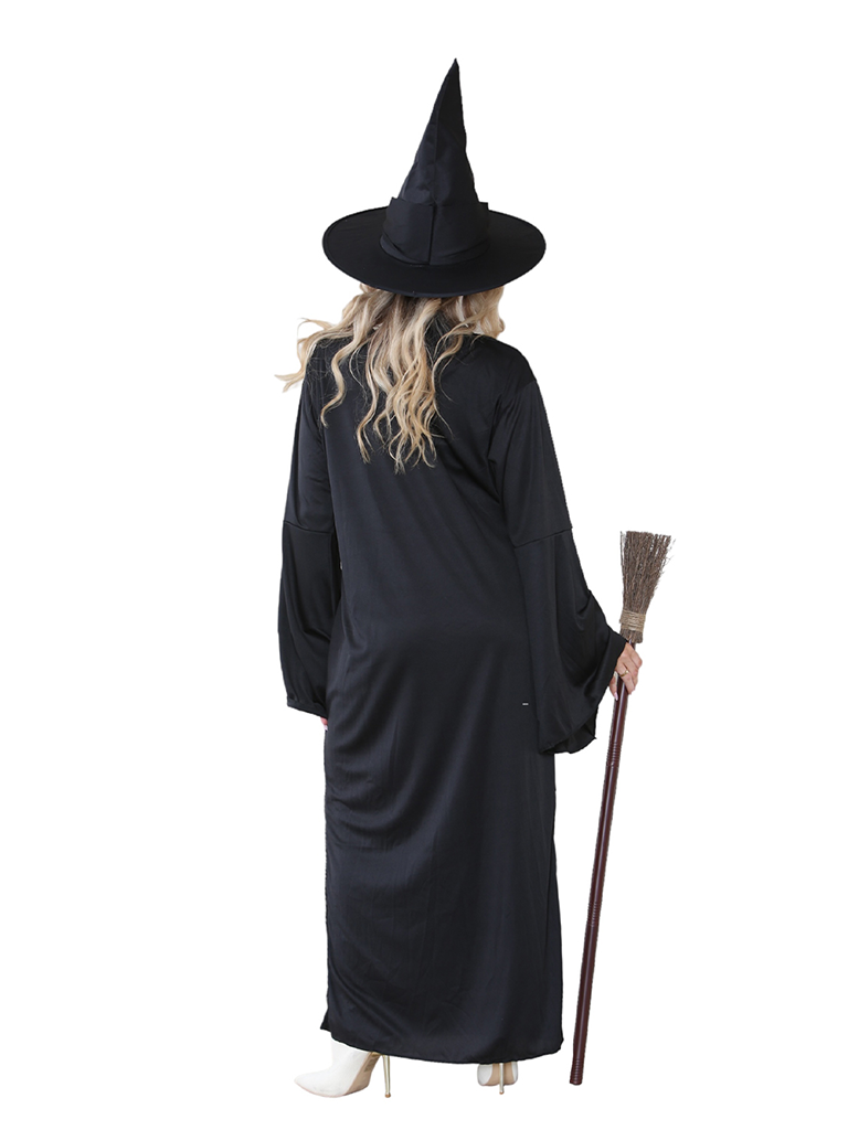 Ladies Black Witch Costume With Hat